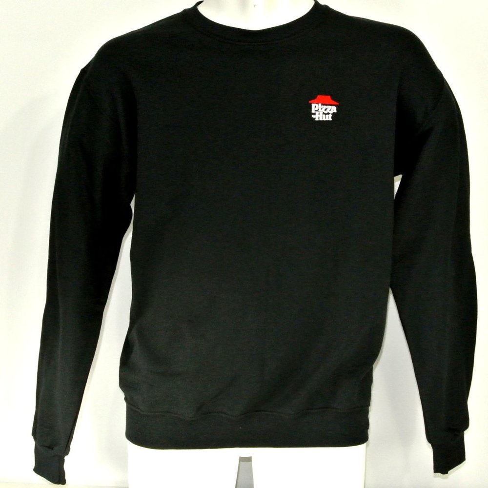 PIZZA HUT Black Sweatshirt Employee Uniform Shirt Size L NWT